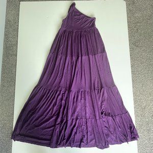 Zinzane Women Lovely Loose-fitting Purple One-shoulder Maxi Dress Tent Style GUC